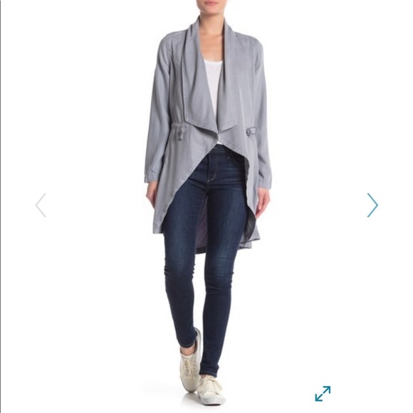 max jeans long drape front jacket